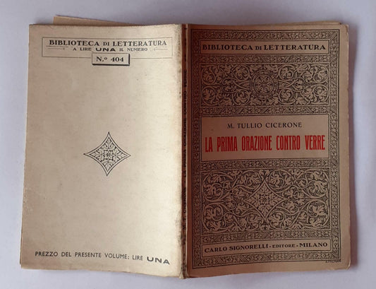 La prima orazione contro verre - copertina