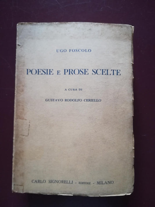 Poesie e prose scelte - copertina