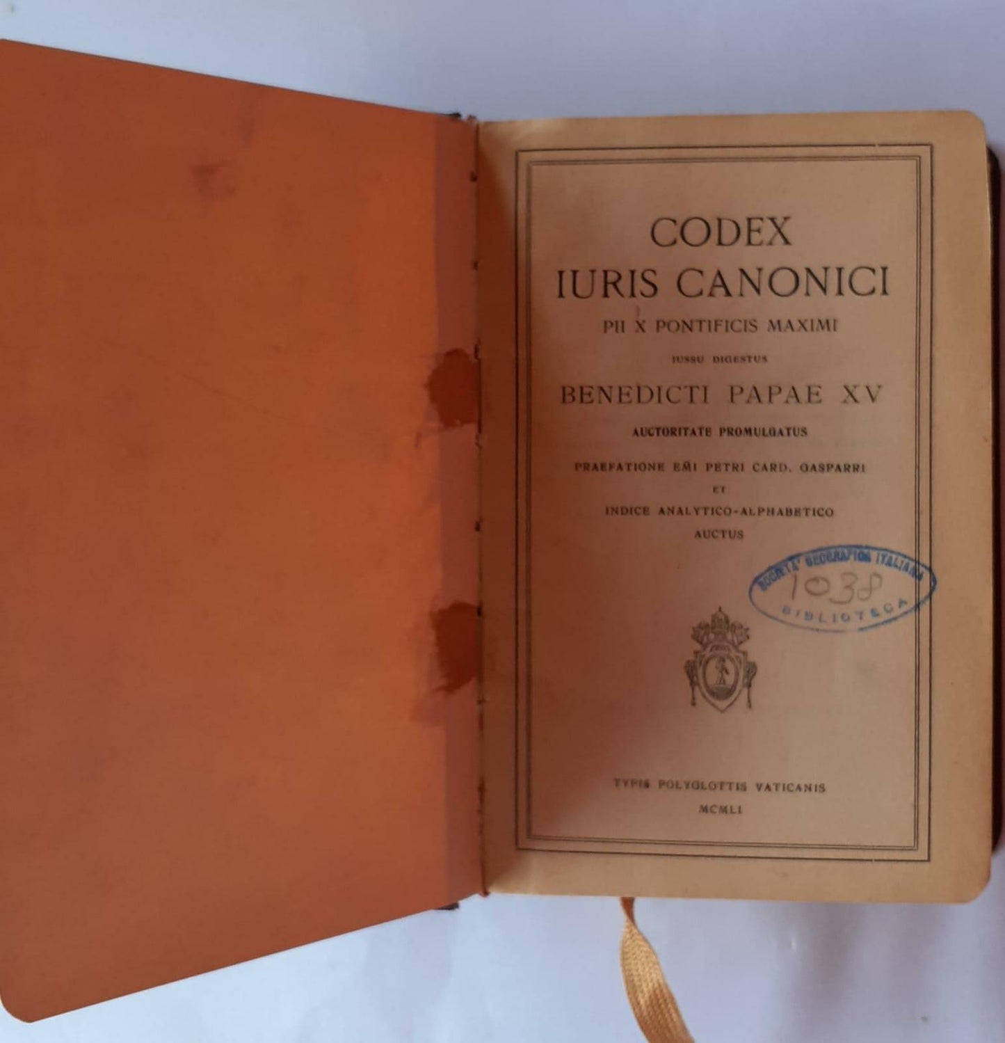 Codex iuris canonici PII X pontificis Maximi - copertina