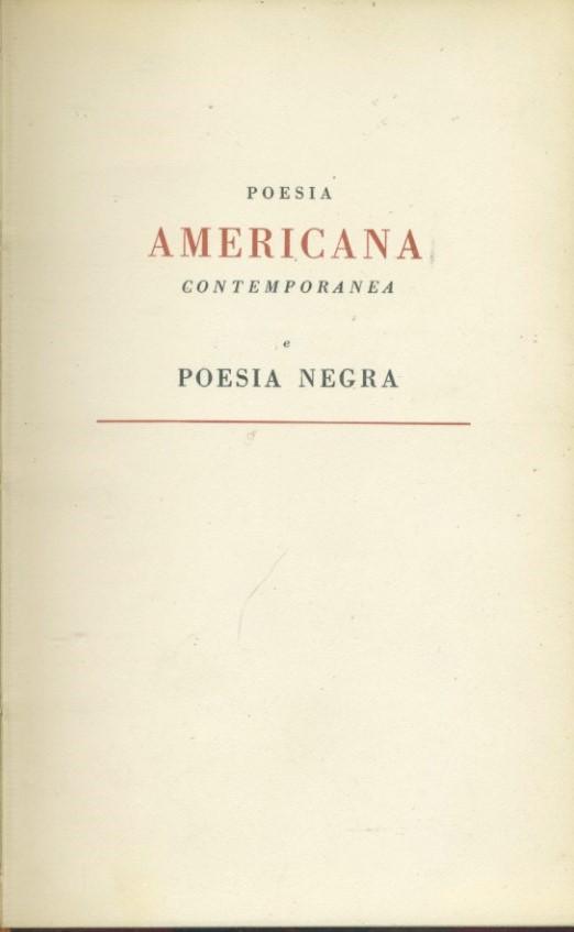 Poesia americana contemporanea e poesia negra - copertina