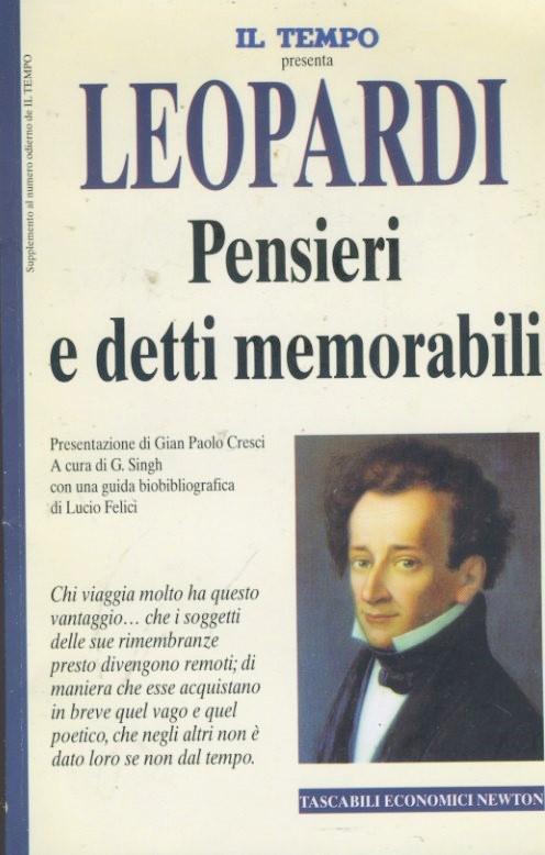 Leopardi. Pensieri e detti memorabili - copertina