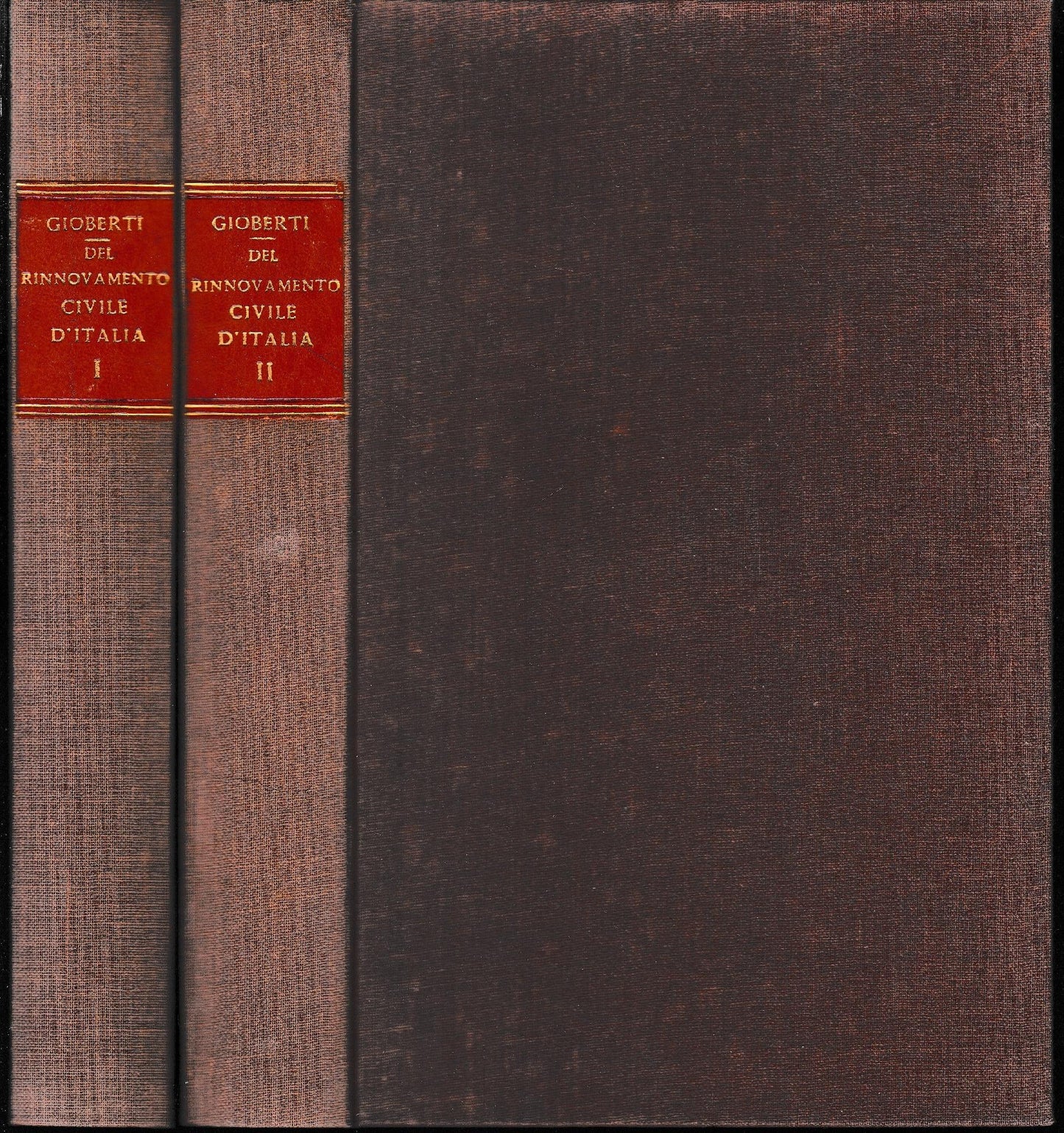 Del rinnovamento civile d'Italia, due volumi - copertina