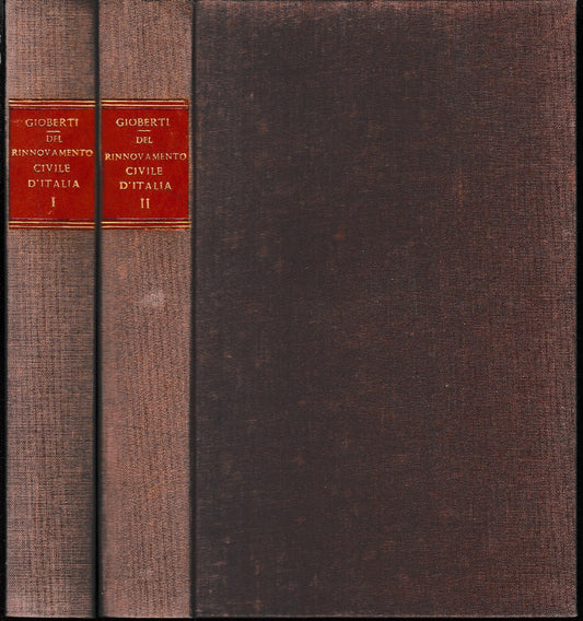 Del rinnovamento civile d'Italia, due volumi - copertina