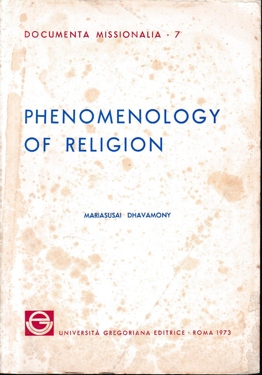Phenomenology of religion - copertina