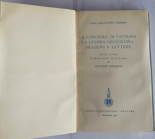 La congiura di Catilina. La guerra Giugurtina. Orazioni e lettere - copertina