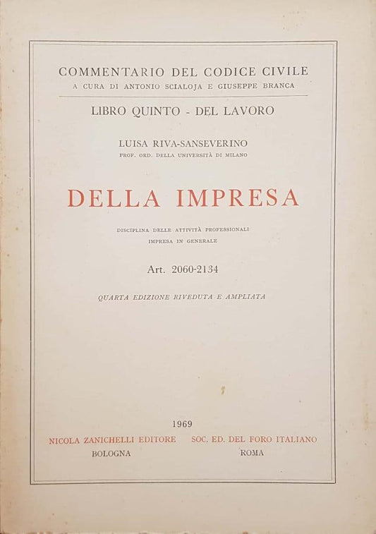 Commentario del Codice Civile, Libro Quinto: Della Impresa, Disciplina delle Attività Professionali - Impresa in Generale (artt. 2060-2134) - copertina