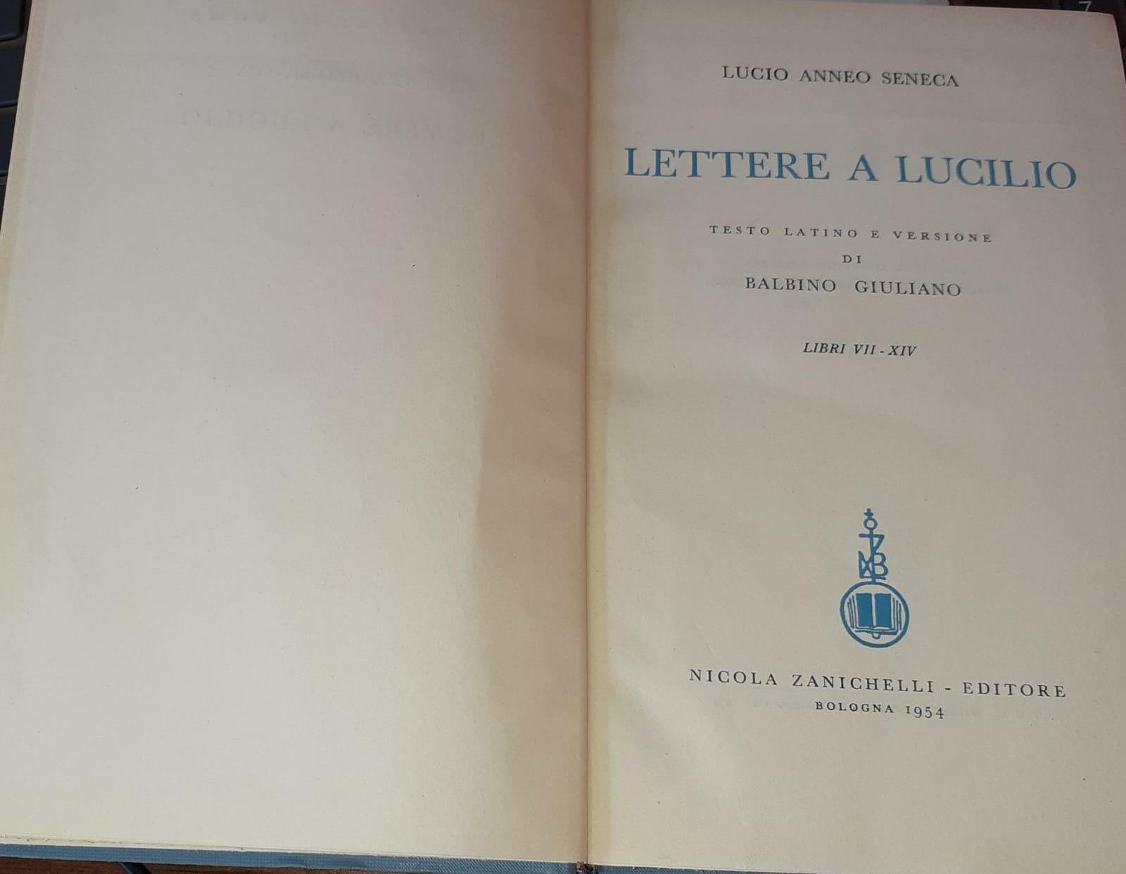Lettere a Lucilio. Libri VII- XIV - copertina