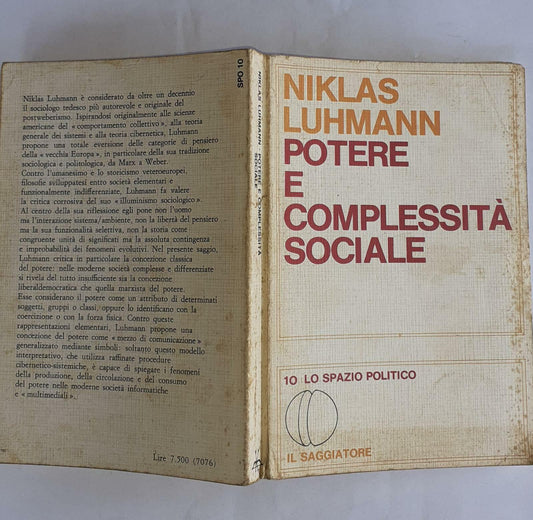 Potere e complessita' sociale - copertina