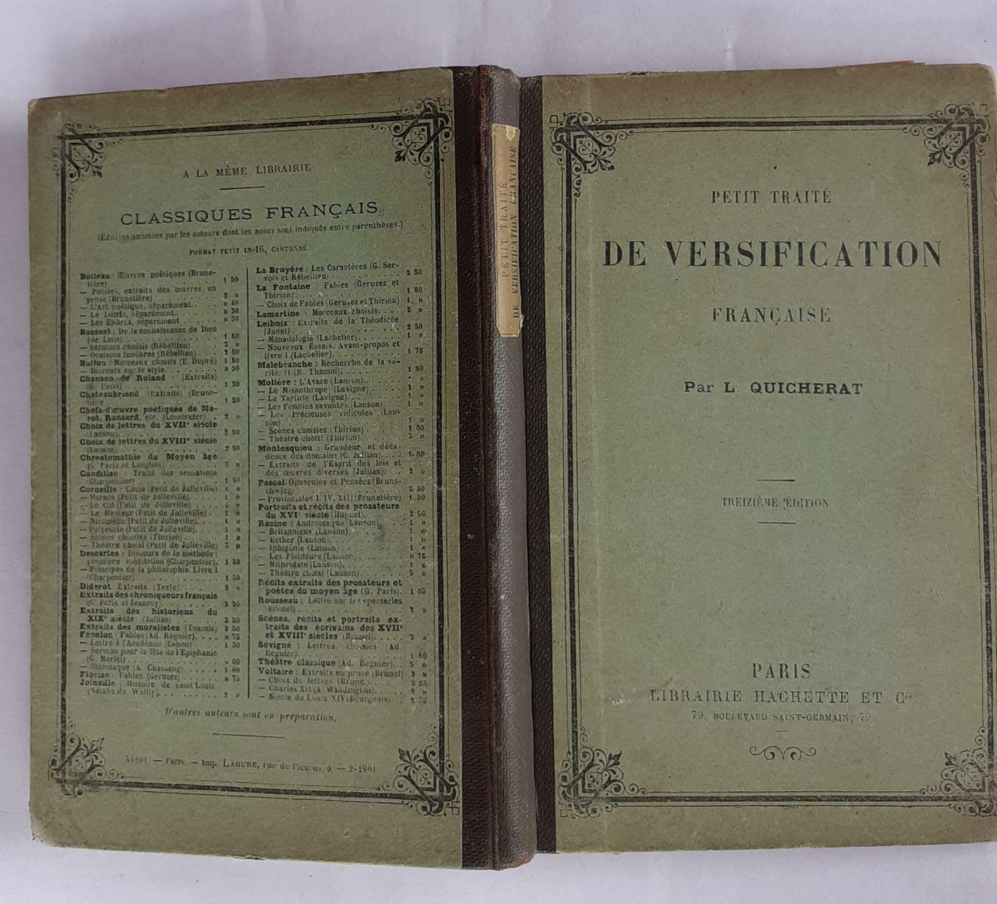 Petit Traite' de versification - copertina