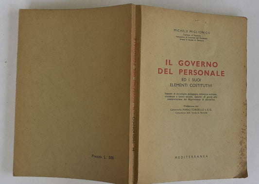 Il governo del personale ed i suoi elementi costitutivi - copertina
