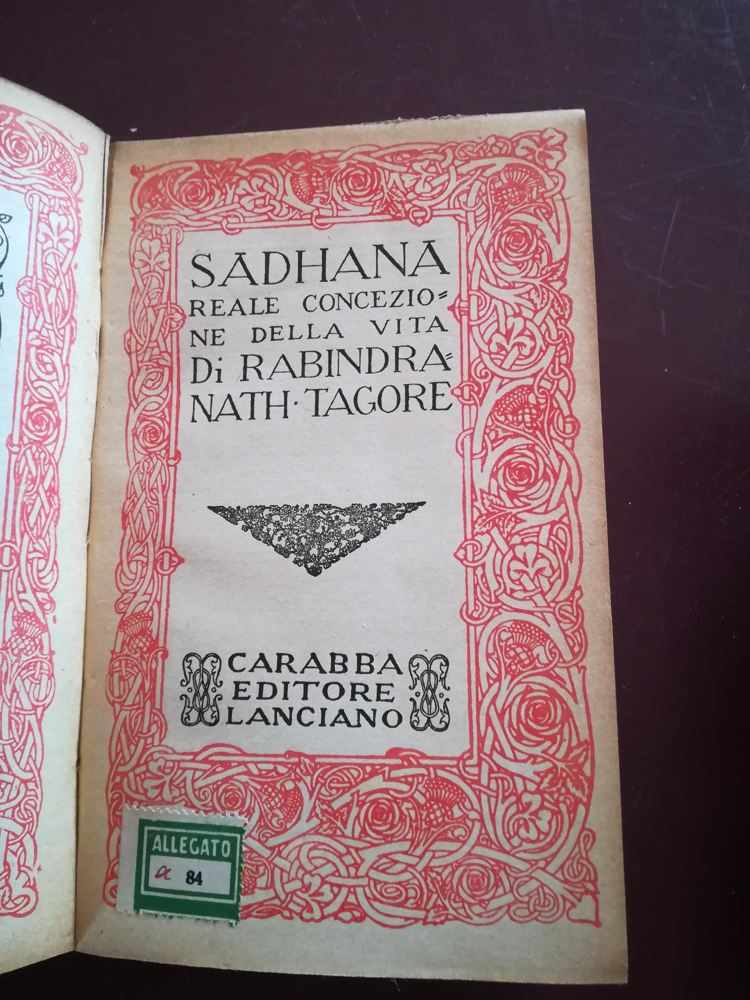 Sadhan. Reale concezione della vita - copertina
