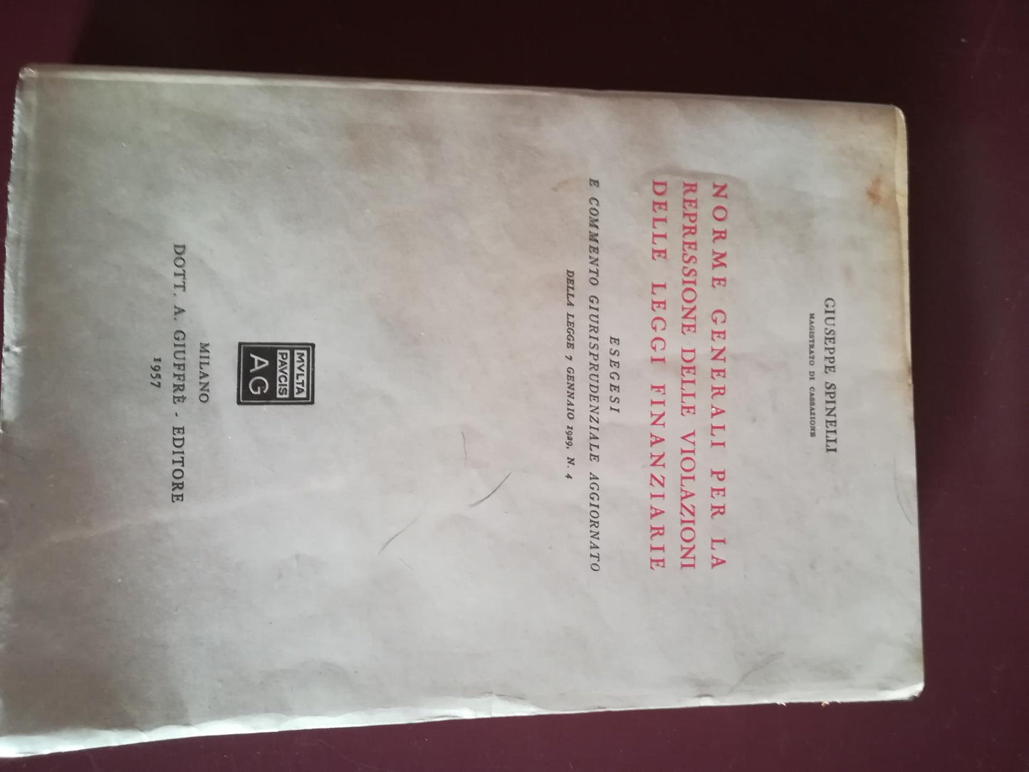 Norme generali per la repressione delle violazioni delle leggi finanziarie - copertina