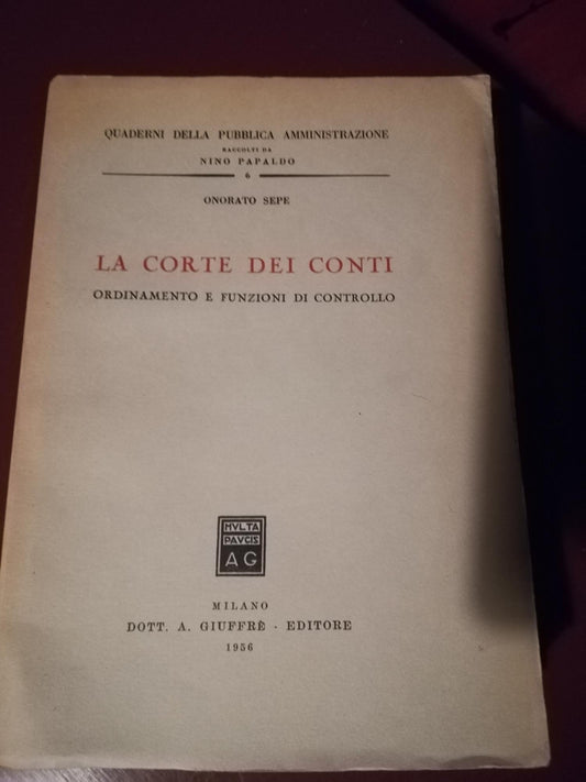 La Corte dei Conti ordinamento e funzioni di controllo - copertina