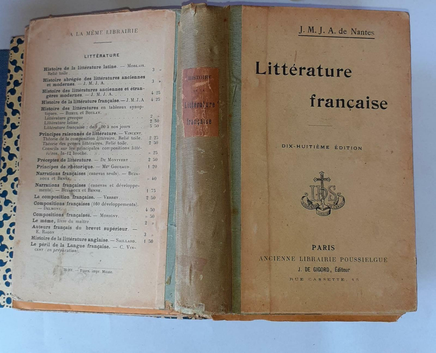 Litterature francaise - copertina