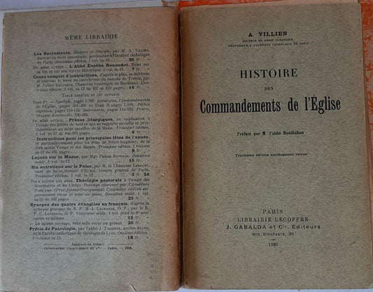 Histoire des Commandements de l'Eglise - copertina