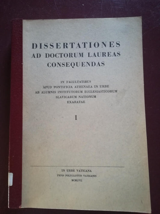 Dissertationes ad doctorum laureas consequendas - copertina