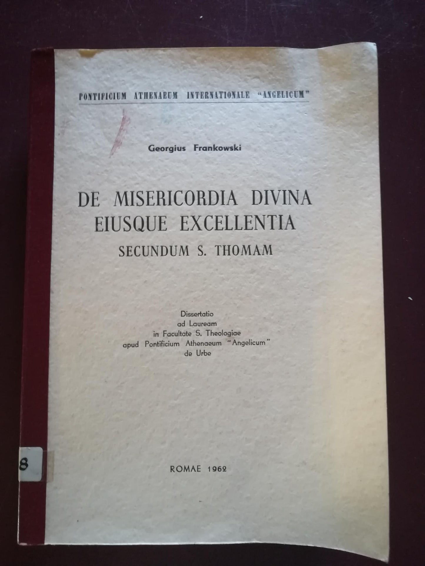 De misericordia divina eiusque excellentia - copertina