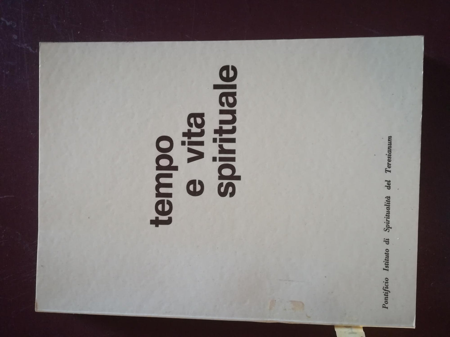 Tempo e vita spirituale - copertina