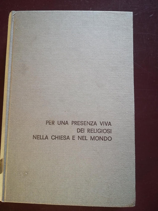 Per una presenza viva dei religiosi nella Chiesa e nel mondo - copertina