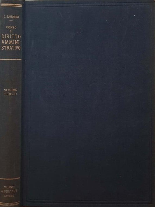 Corso di diritto amministrativo (Volume Terzo) - copertina