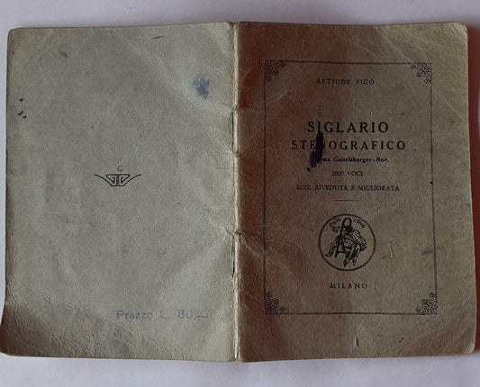 Siglario Stenografico .Sistema Gabelsberger-Noe - copertina