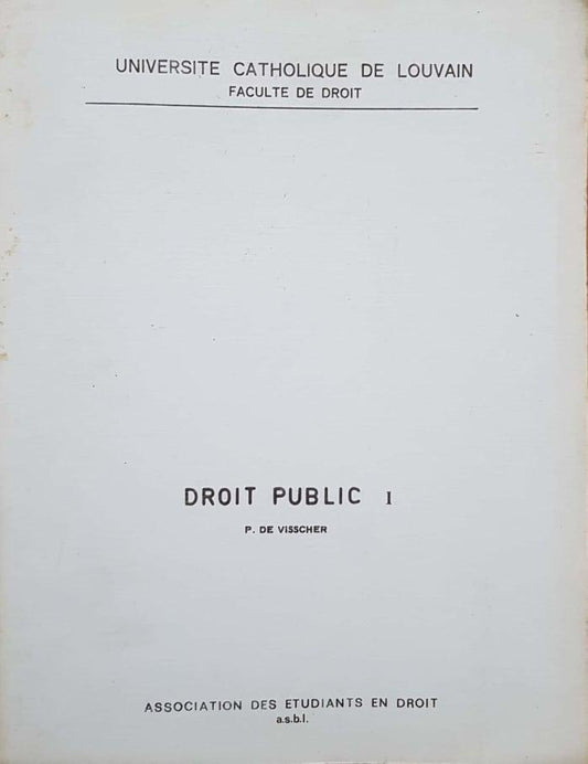 Droit Public General I - copertina