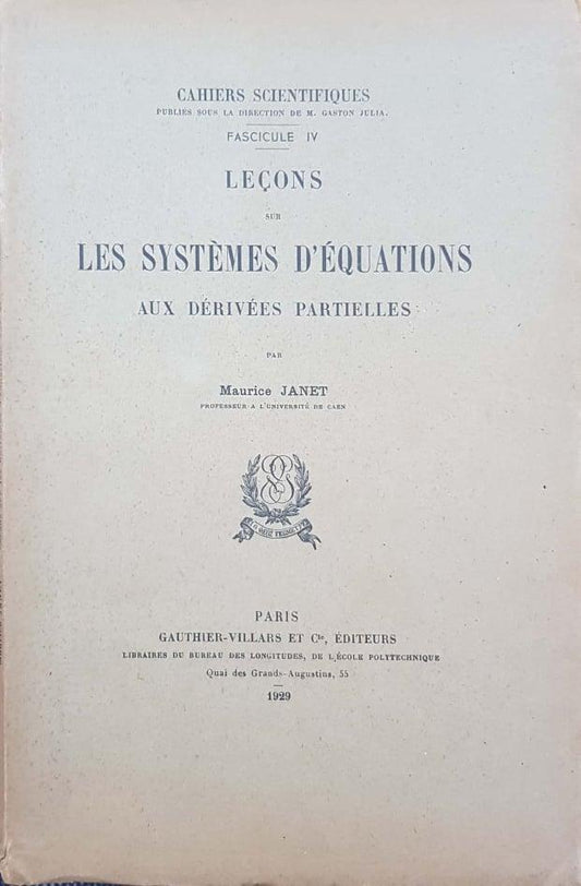 Leçons sur les systèmes d'équations aux dérivées partielles (Fascicule IV) - copertina