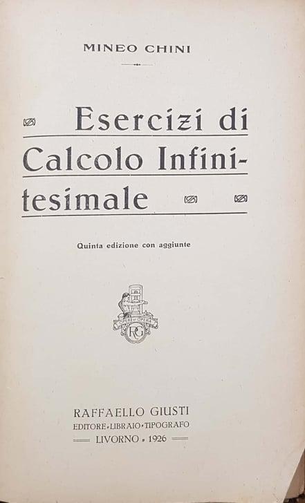 Esercizi di calcolo infinitesimale - copertina