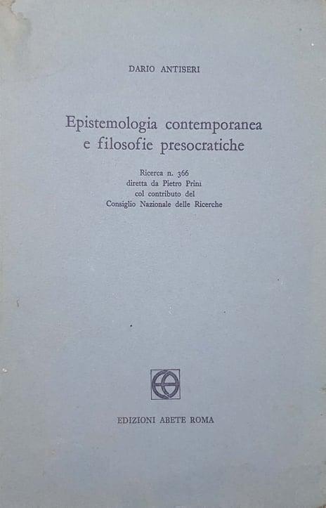 Epistemologia contemporanea e filosofie presocratiche - copertina