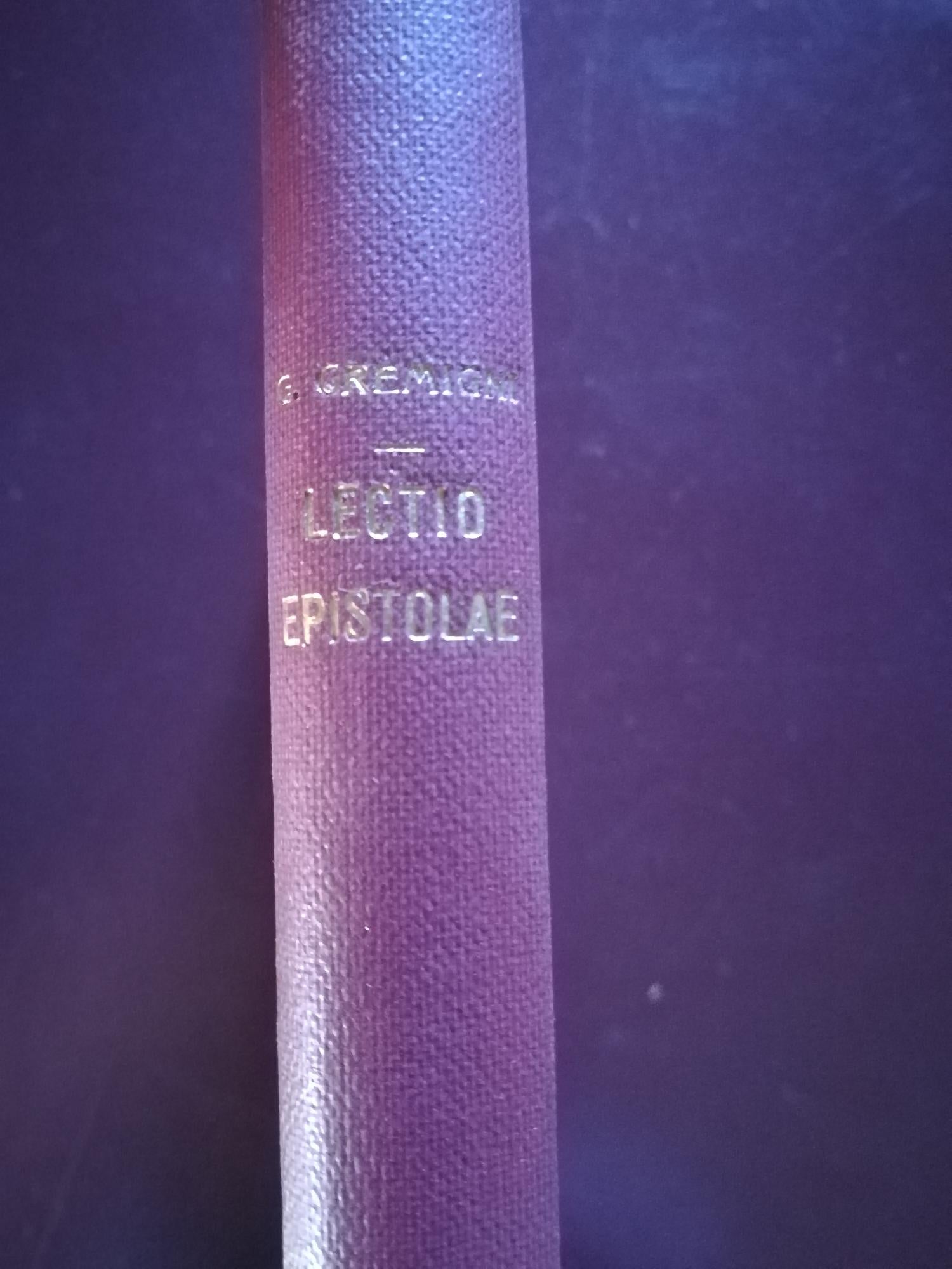 LECTIO EPISTOLAE - copertina