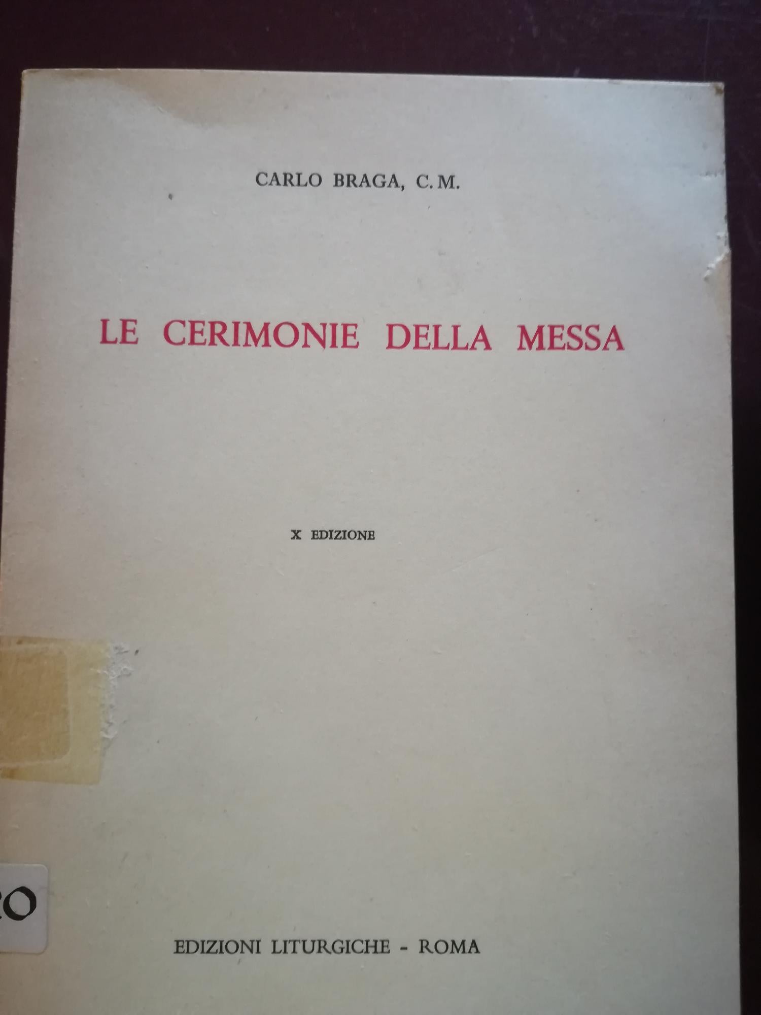 Le cerimonie della messa - copertina