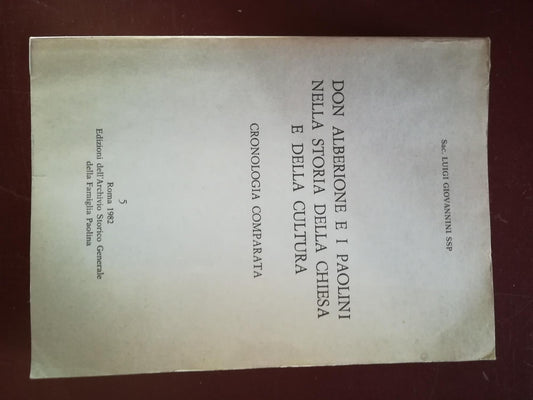 Don Alberione e i paolini nella storia della Chiesa e della cultura - copertina