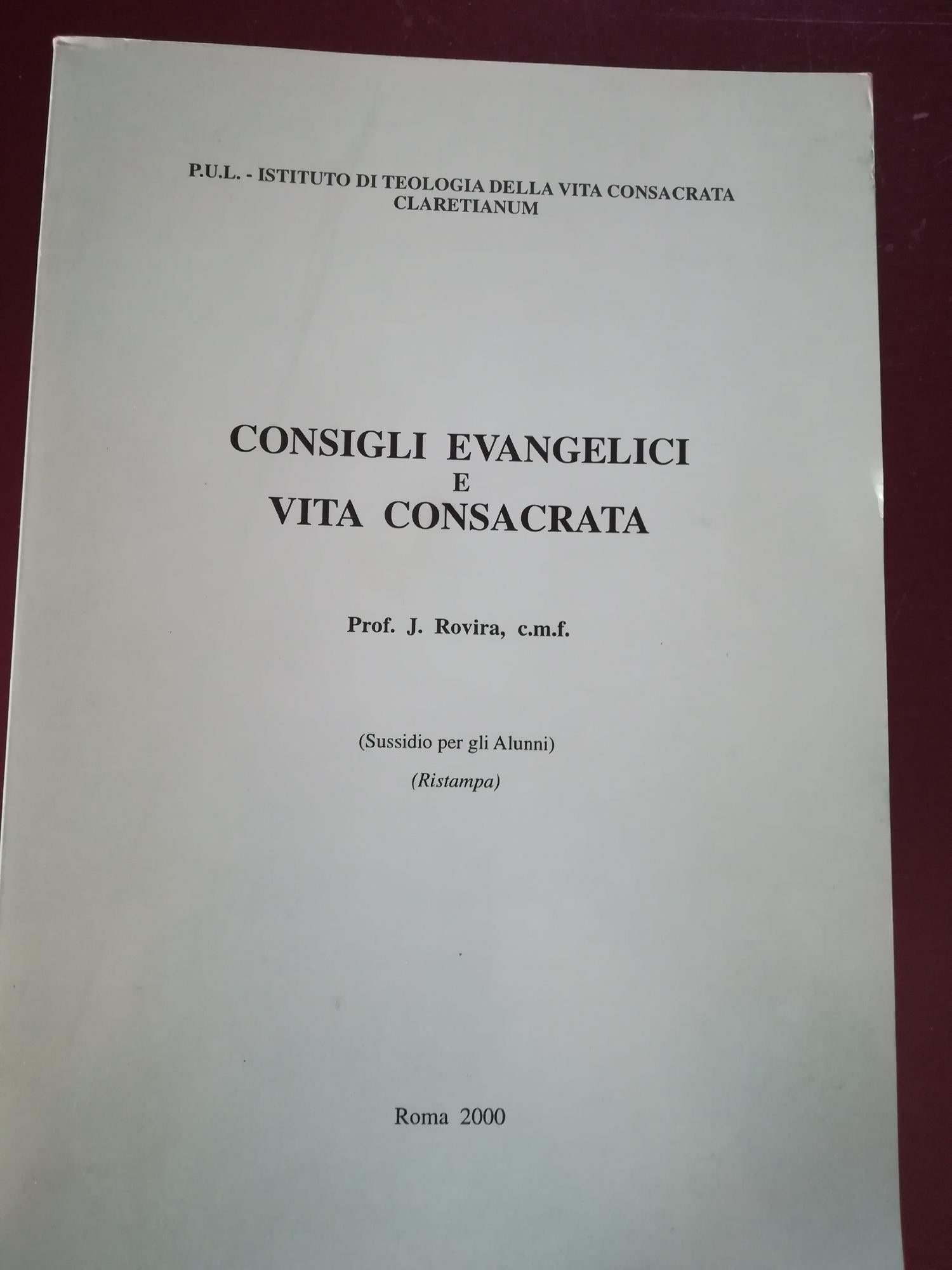 Consigli evangelici e vita consacrata - copertina