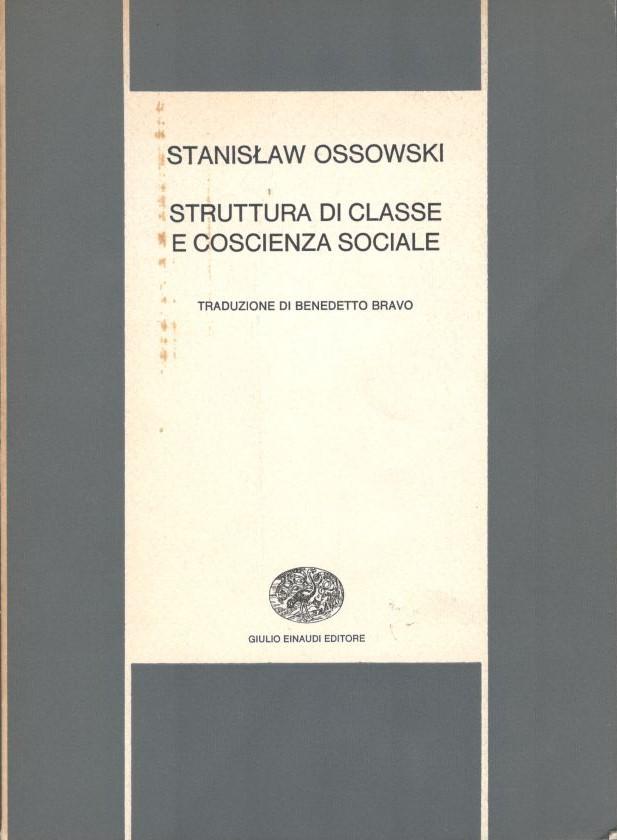 Struttura di classe e coscienza sociale - copertina
