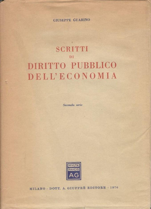 Scritti di diritto pubblico dell'economia - copertina