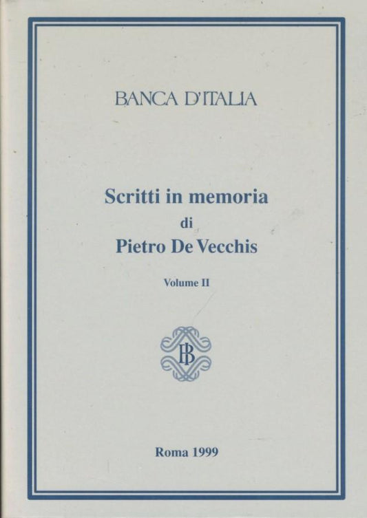 Scritti in memoria di Pietro De Vecchis. 2 volumi - copertina