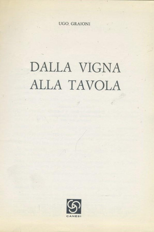 Dalla vigna alla tavola. 4 volumi - copertina