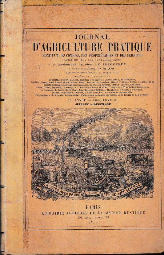 Journal d'agriculture pratique. 1888-52° année-tome II - copertina