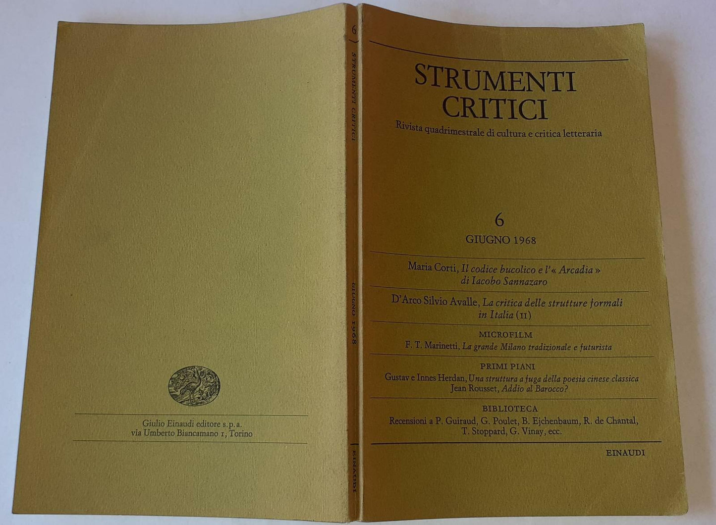Strumenti critici 6 giugno 1968 - copertina