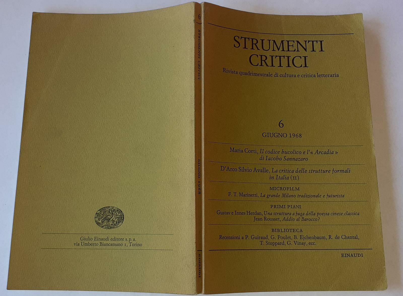 Strumenti critici 6 giugno 1968 - copertina