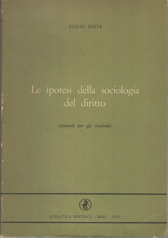 Le ipotesi della sociologia del diritto - copertina