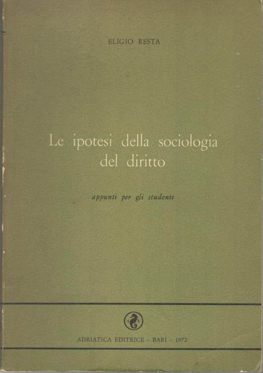 Le ipotesi della sociologia del diritto - copertina