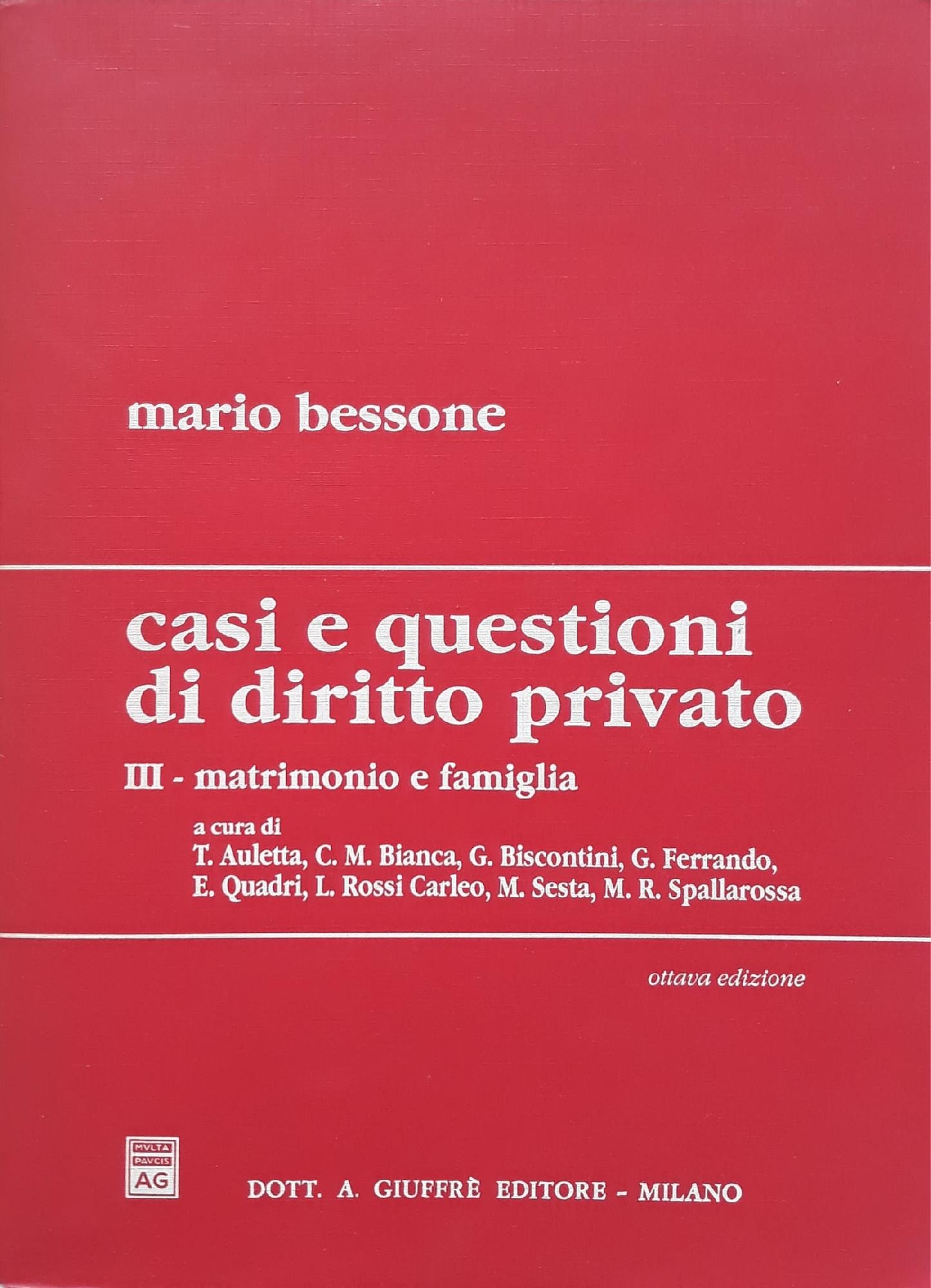 Casi e questioni di diritto privato. Matrimonio e famiglia (Vol. 3) - copertina