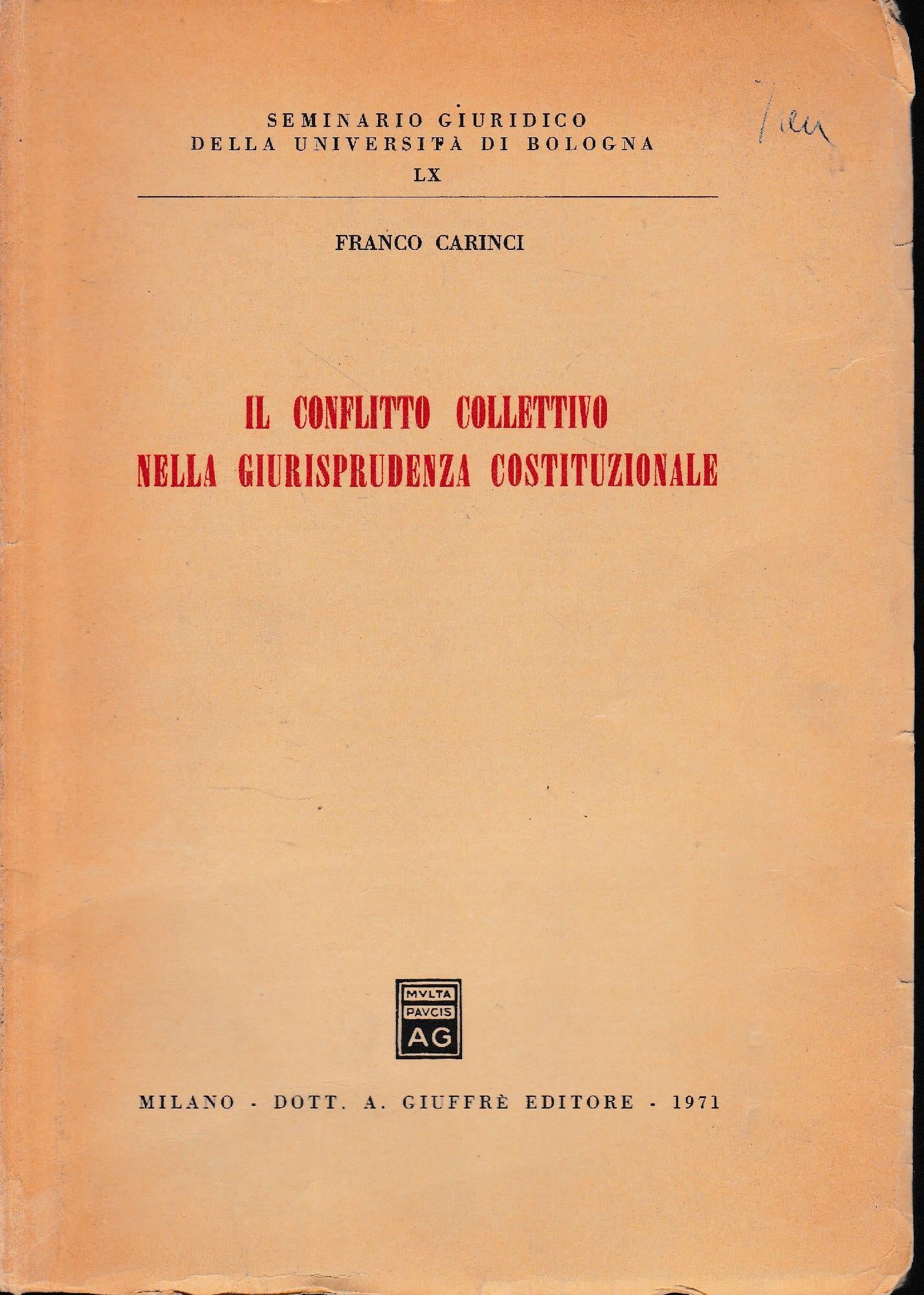 Il conflitto collettivo nella giurisprudenza costituzionale - copertina