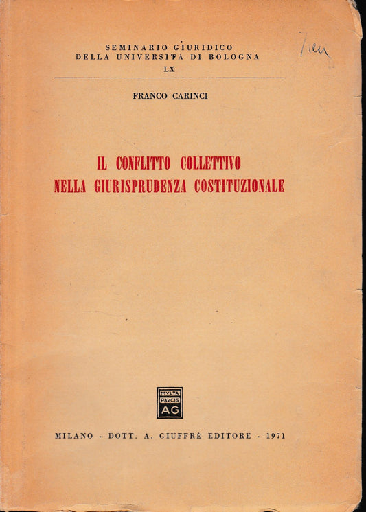 Il conflitto collettivo nella giurisprudenza costituzionale - copertina