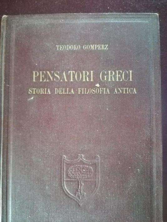 Pensatori greci storia della filosofia antica - copertina