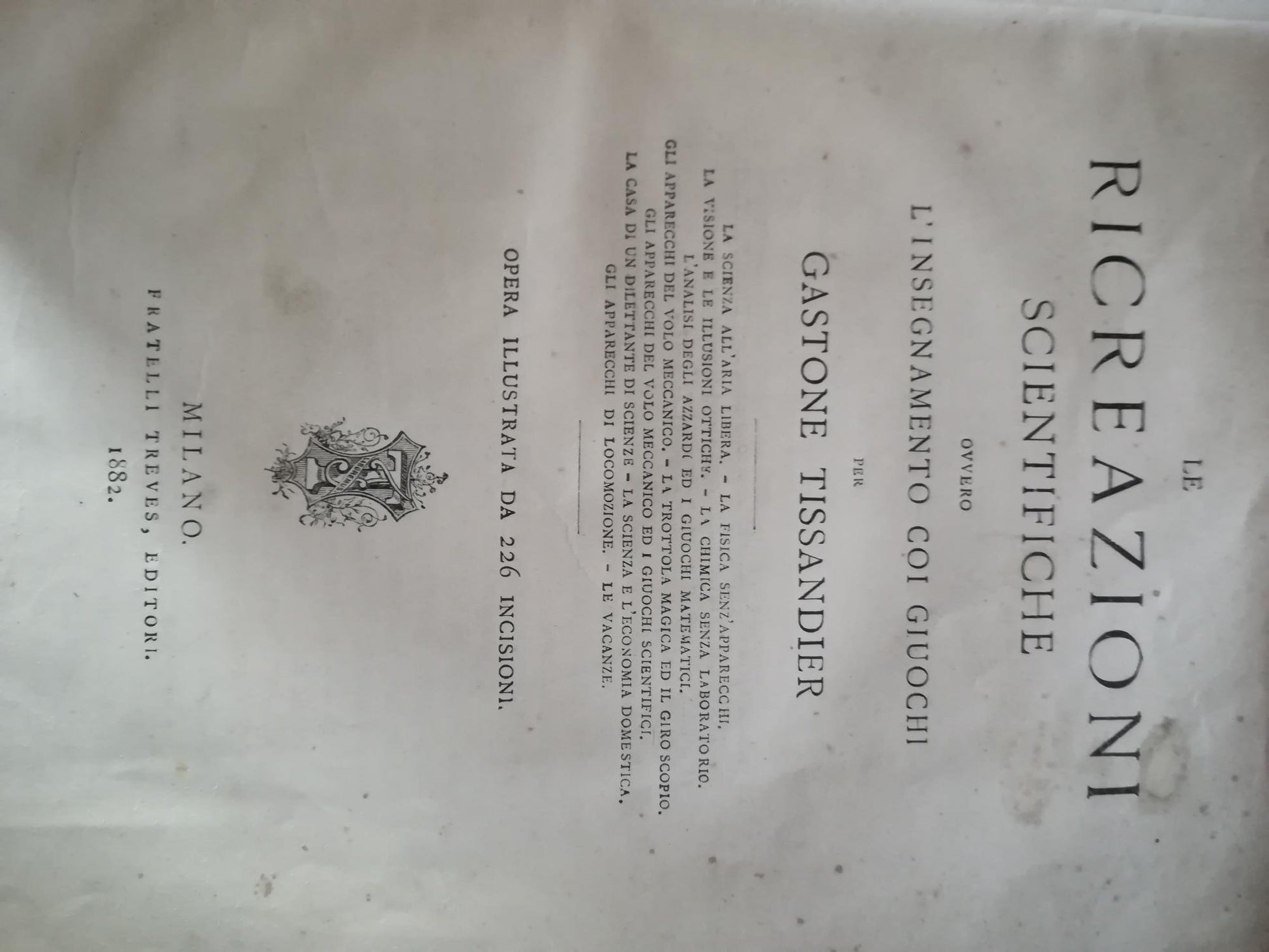 Le ricreazioni scientifiche ovvero l'insegnamento coi giuochi - copertina