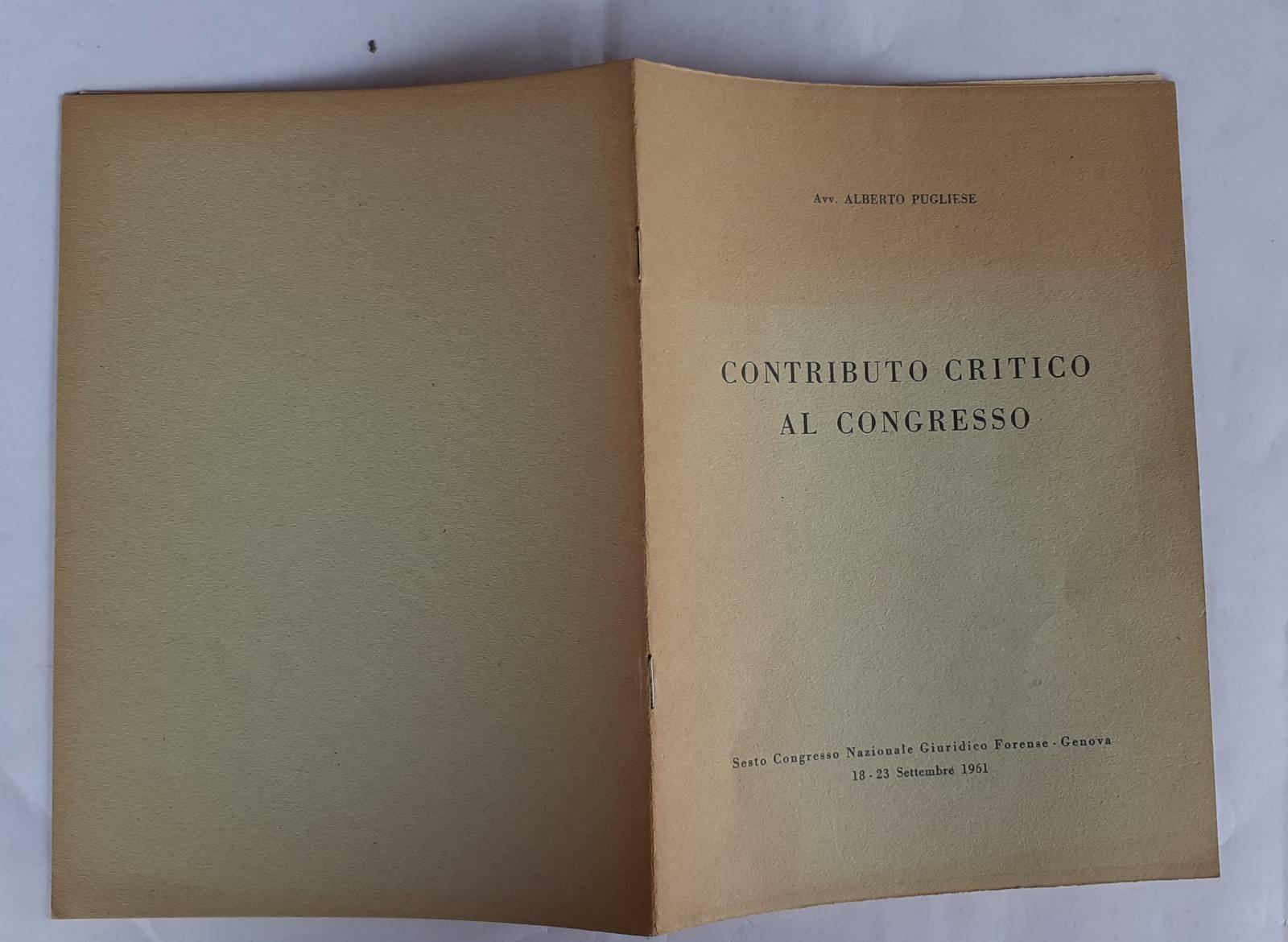 Contributo critico al congresso - copertina