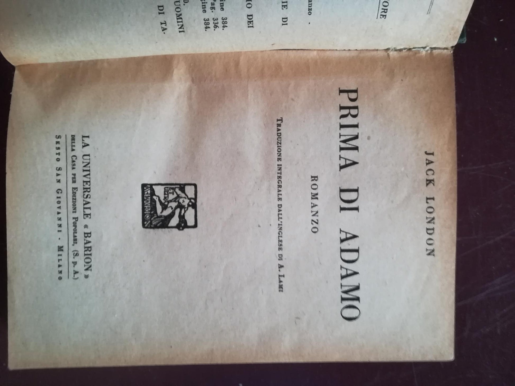 Prima di Adamo - copertina