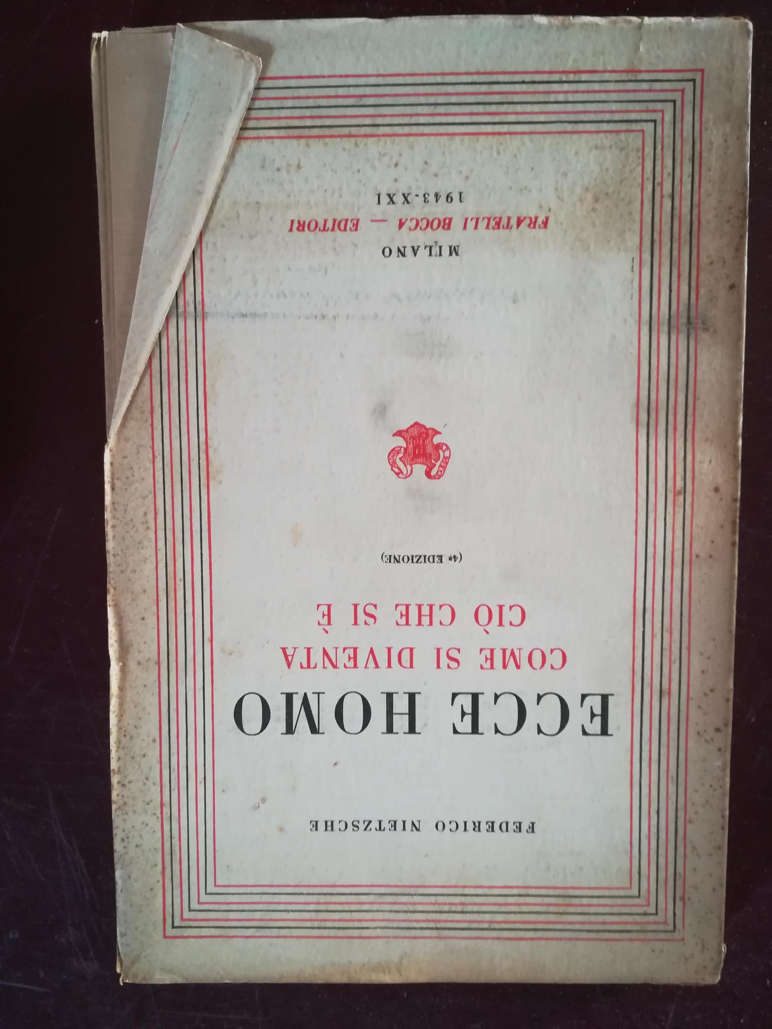 Ecce homo come si diventa ciò che si è - copertina